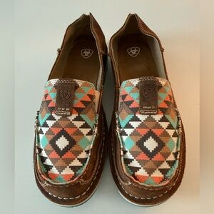 Ariat Cruiser Aztec print Brown and Multicolor Western Loafers Size 8.5